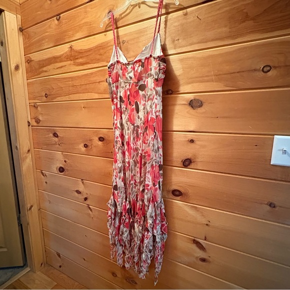 Sangria Pink and Cream Asymmetrical Sundress - Picture 7 of 11